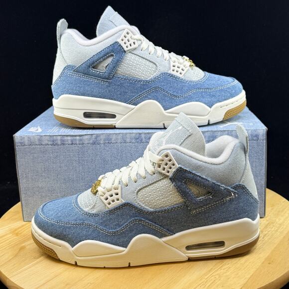 Nike Air Jordan 4 Retro Tex Shoes "Denim" Sail Gum IB6716-100 Size 10 NEW - Picture 1 of 9
